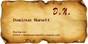 Dominus Nanett névjegykártya